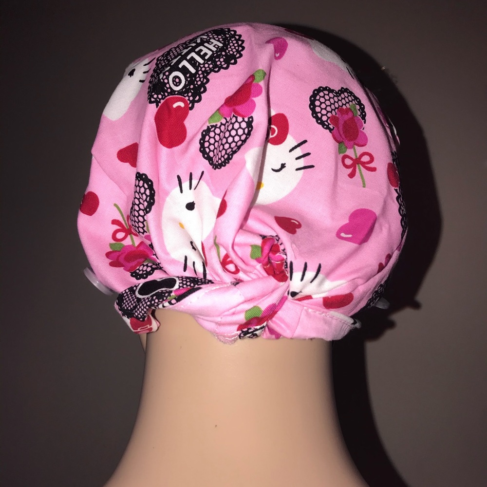 Pink Hello Kitty Scrub Cap Lab Surgical Hat
